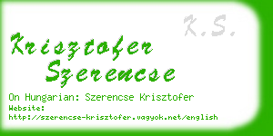 krisztofer szerencse business card